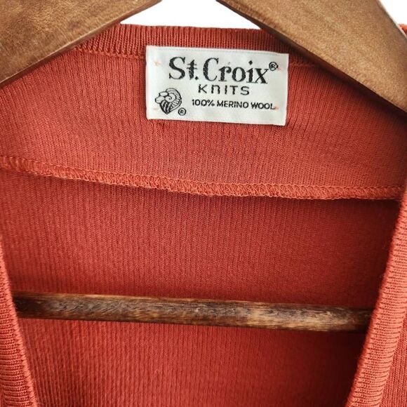 ST. Croix Knits Men's Vintage Grandpa Merino Wool Sweater Cardigan Size Medium - Picture 3 of 6